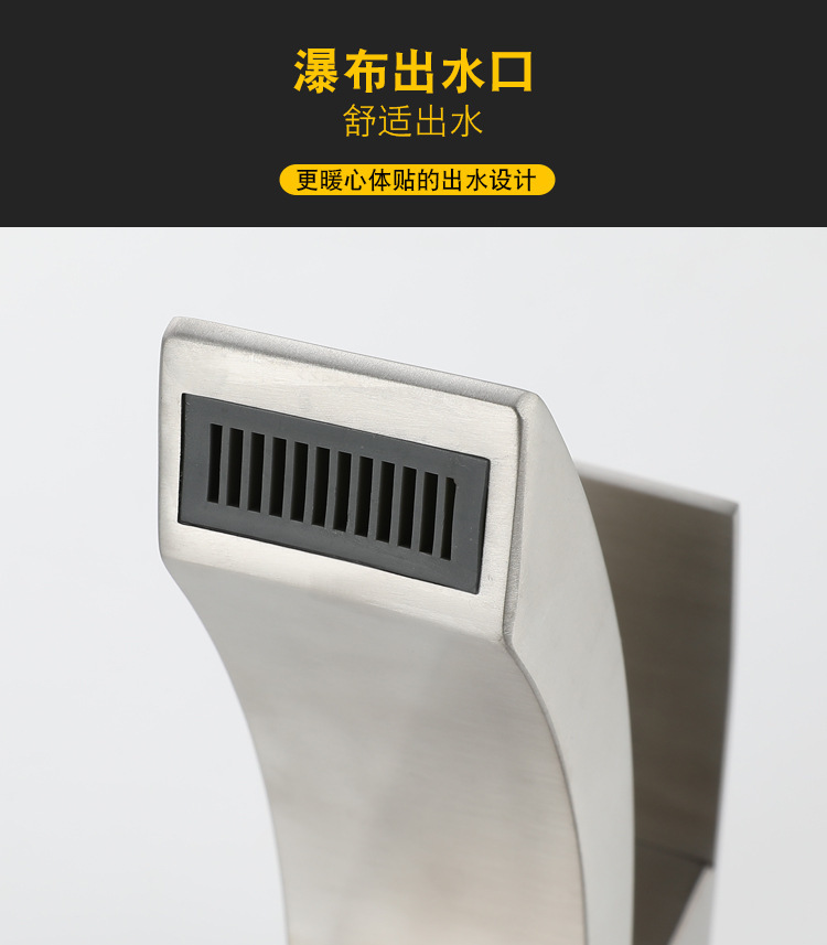 Cross-border square 304 stainless steel cold and hot washbasin faucet washbasin bathroom toilet waterfall faucet undefined