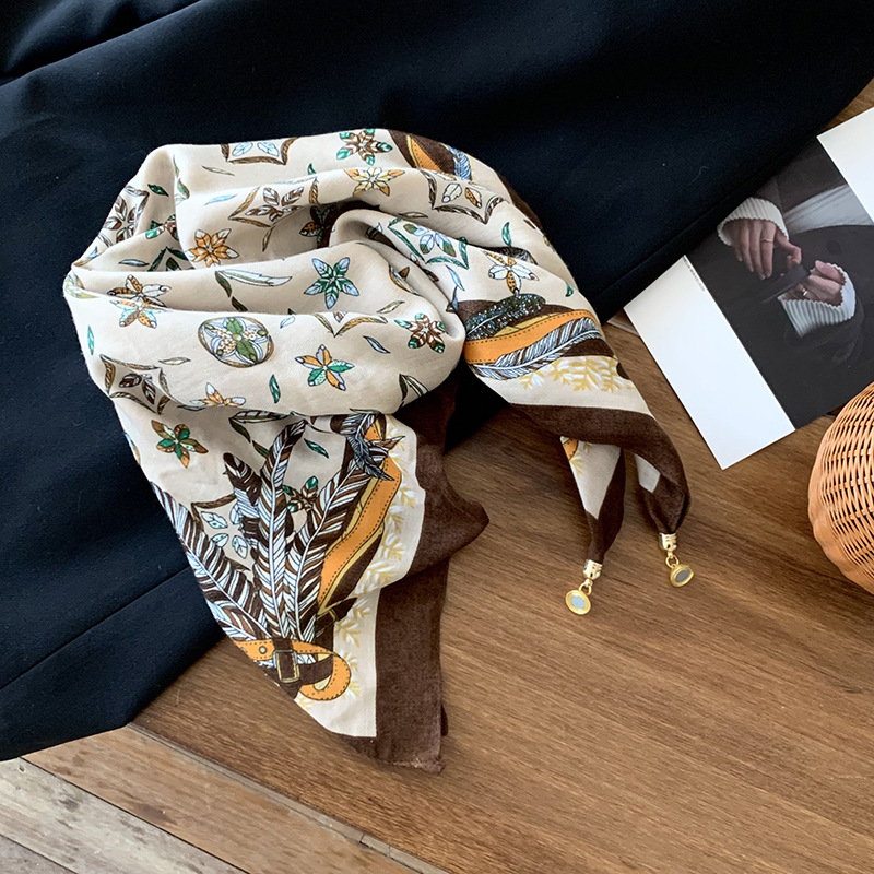 Bufanda de seda para mujer, bufanda cuadrada, estilo de primavera y verano de alta calidad, bufanda de cuello, bufanda magnética de moda, bufanda de todo fósforo, chal al por mayor