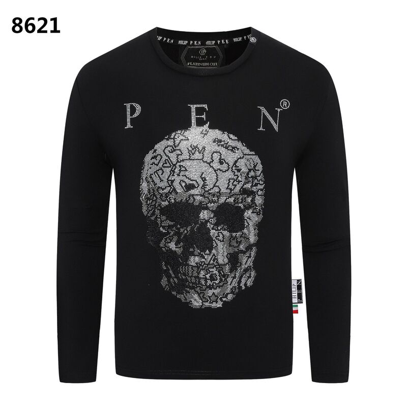 Philip Plante Autumn and Winter New Men's Sweatshirt European and American Street Fashion Rhinestone Skull Round Neck Casual Sweatshirt Trendy Men's Wear Philip Plante Autumn and Winter New Men's Sweatshirt European and American Street Fashion Rhinestone Skull Round Neck Casual Sweatshirt Trendy Men's Wear