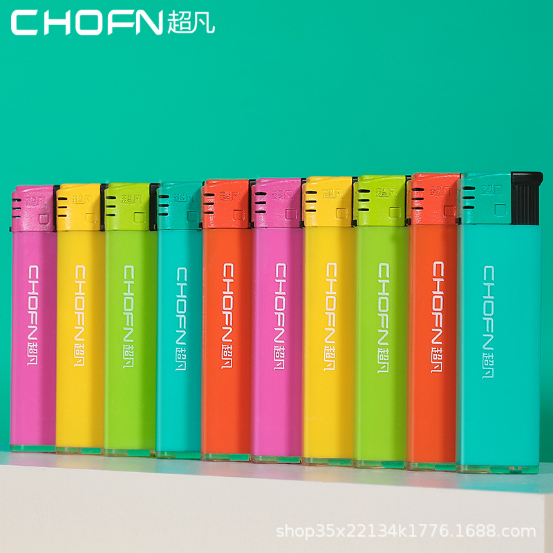 Encendedor desechable extraño a prueba de viento CF25, encendedor moderno personalizado con impresión publicitaria de dulces, 50 unidades por caja