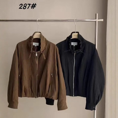 MS秋季女装新品立领抽绳宽松版夹克外套287