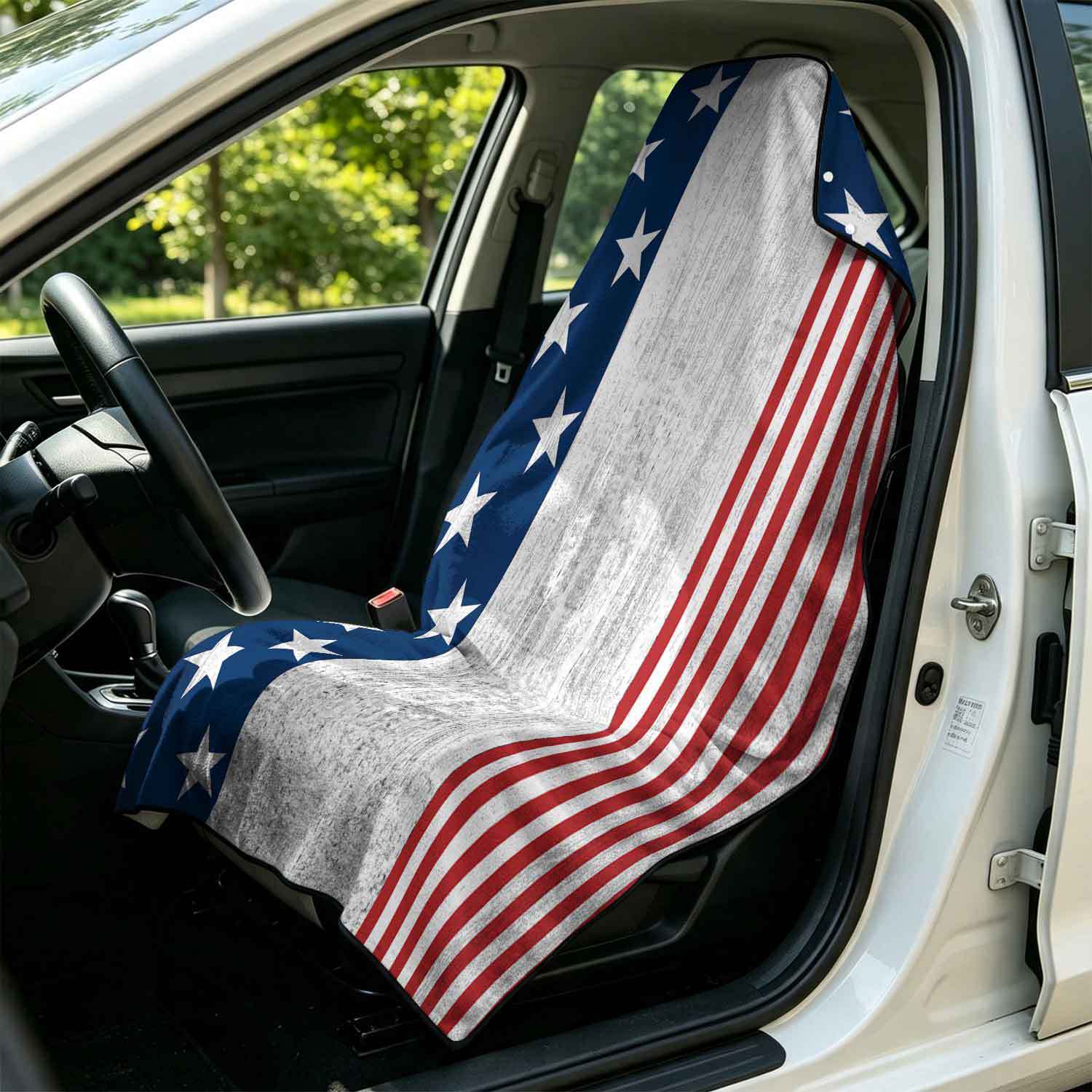 Printed bath towel and car seat cover 2-in-1, ultra-fine fiber outdoor beach and car dual-use universal seat cushion