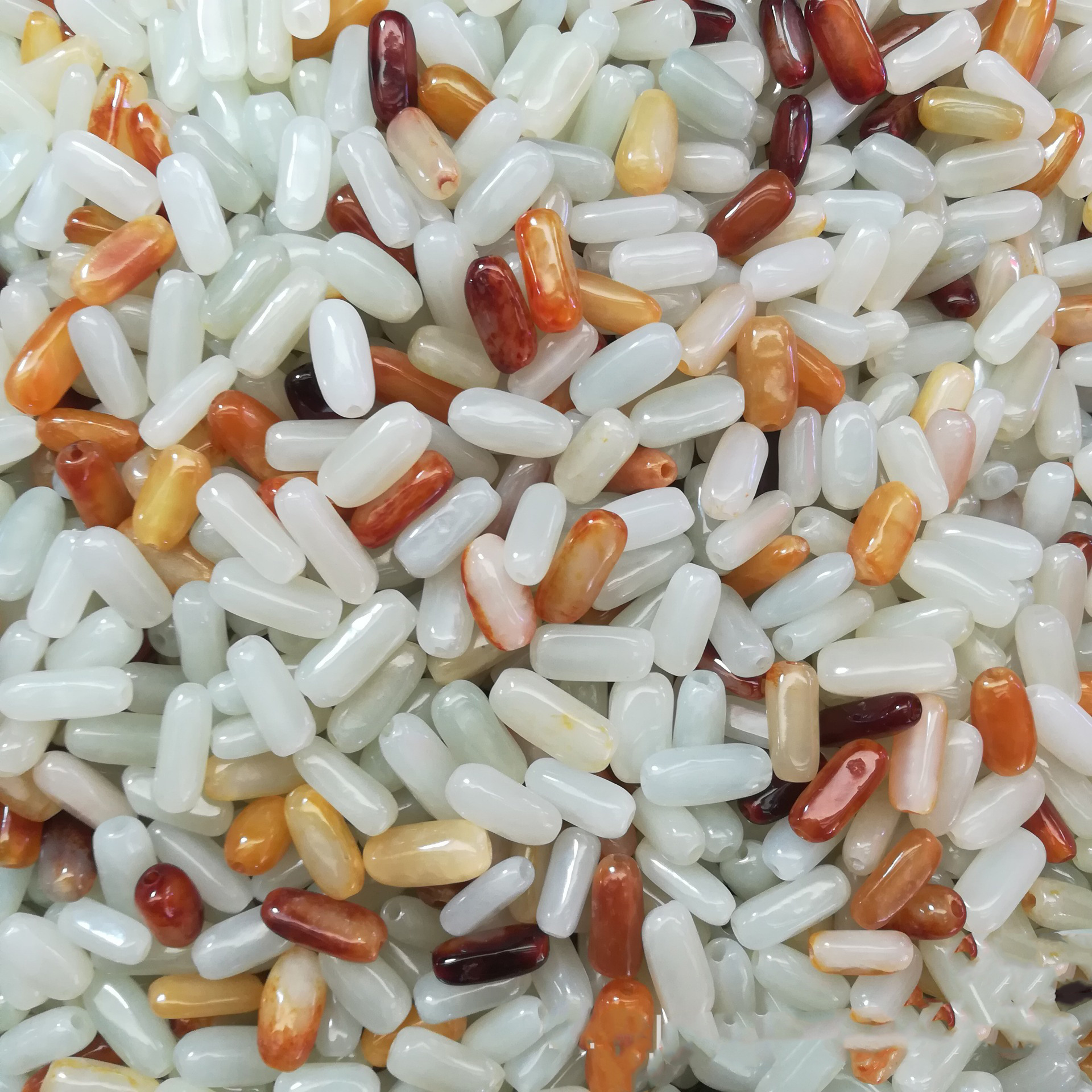 新疆和田玉籽料 饰品配件和田青白玉散珠韩料散珠子原石批发散珠