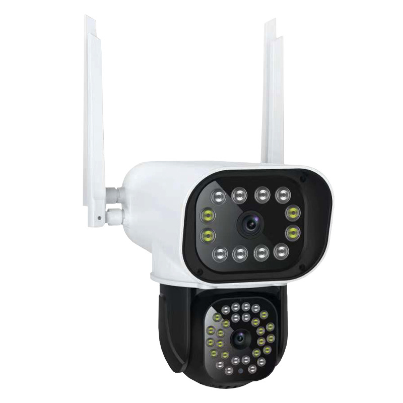 Cámara de vigilancia inalámbrica de doble pantalla 360 grados al aire libre móvil al aire libre impermeable monitor HD sin red