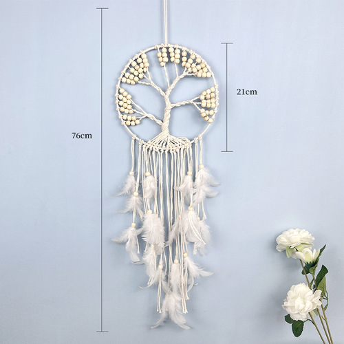 Handwoven dream catcher pendant wooden beads tree of life pendant aerial pendant cross-border exclusive for foreign trade