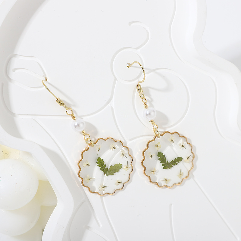 Ear hook Classification 1 Pair Quantity Wholesale Jewelry Cute Sweet Flower Resin Flowers Ear Hook
