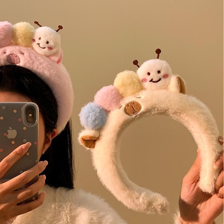 可爱毛毛虫毛绒发箍女款卡皮巴拉卡通头箍不勒头秋冬发卡发饰女|undefined