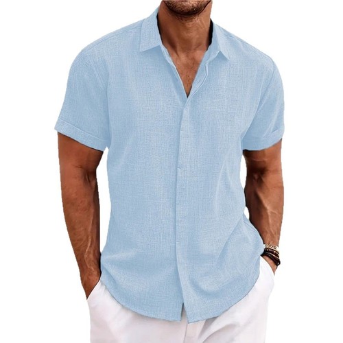 Summer Collar Button Men 3D Printed No Pockets Printed Amazon Shirt
