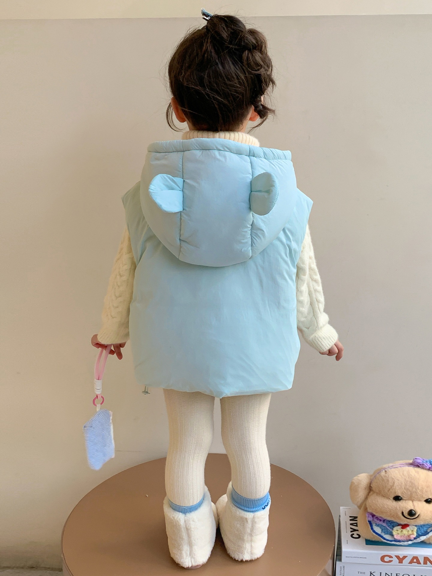 Niños engrosados chaleco otoño invierno 2025 nuevo bebé con capuz chaleco de algodón niñas vestidos de invierno