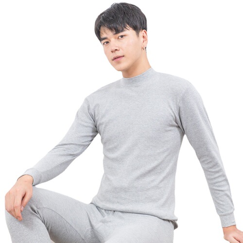 New style pure cotton men's autumn clothing and autumn trousers, mid-collar sweater and trousers set, middle-aged and elderly underwear, thick section women's wholesale