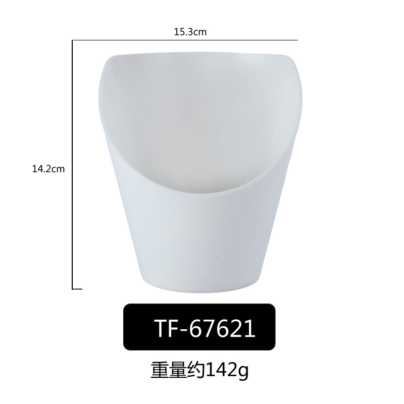 PP porcelana-como colorido oblicuo Tazón de fuente Cubo de lechuga Tazón verde vegetal cubo vegetal creativo restaurante comercial Ensalada de frutas Tazón
