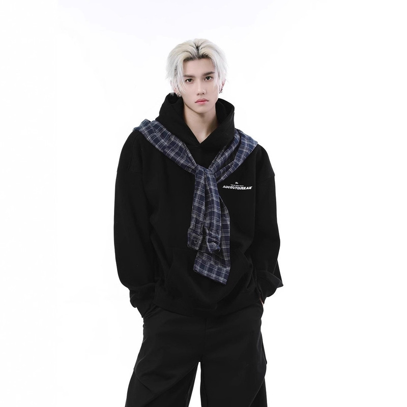 2025 Retro Plaid Patchwork Hooded Sweatshirt for Men and Women, New Spring and Autumn Style, Loose Long-Sleeve Hoodie Top 2025 Retro Plaid Patchwork Hooded Sweatshirt for Men and Women, New Spring and Autumn Style, Loose Long-Sleeve Hoodie Top