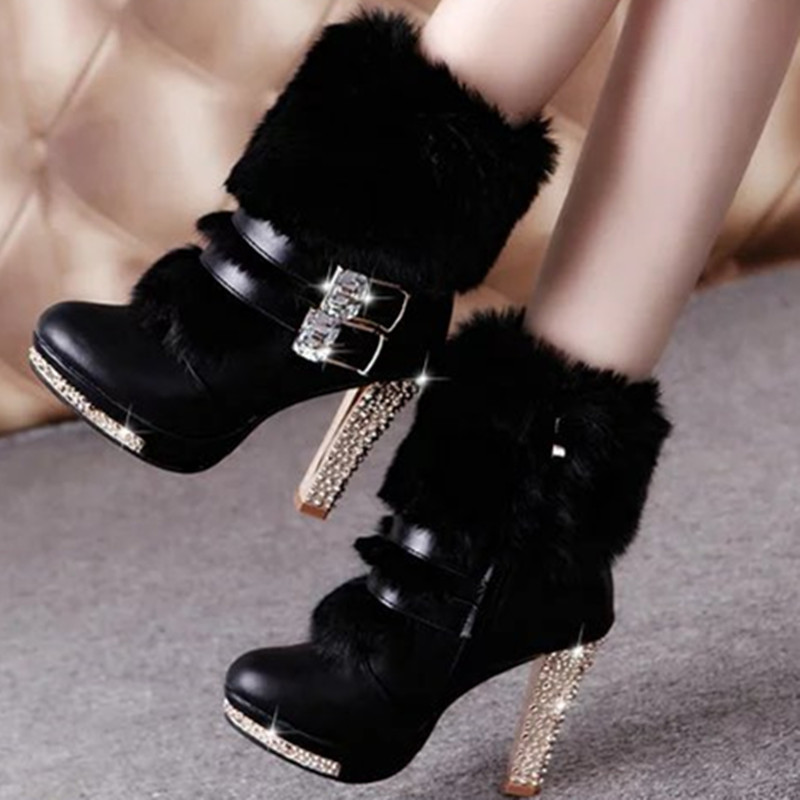 Season new Martin boots women's thick heel high heel mid-calf…