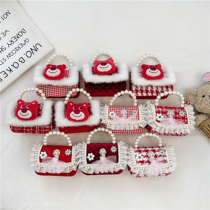 Transfronterizos Amazon bolsos para niños Aisha bolsa de la princesa bolsos de perlas bolsos de mano bolsos de chicas cadenas de comercio exterior