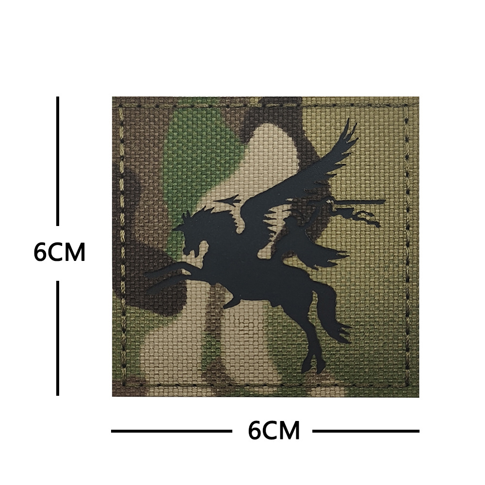 Taizhong en stock reflexión infrarroja animal escorpión Pegasus ratón reflectante Velcro camuflaje cuadrado etiqueta de la insignia