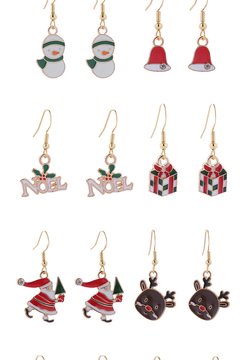 1 Pair Quantity Holiday, Festival Occasion 1 Pair Christmas Cute Christmas Hat Santa Claus Christmas Socks Plating Alloy Ear Hook