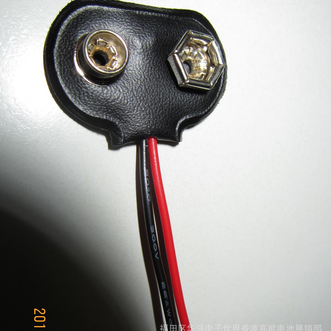 9V电池扣子全铜扣铜线高品质9V电池扣铜扣耐用大线芯9V电池连接线