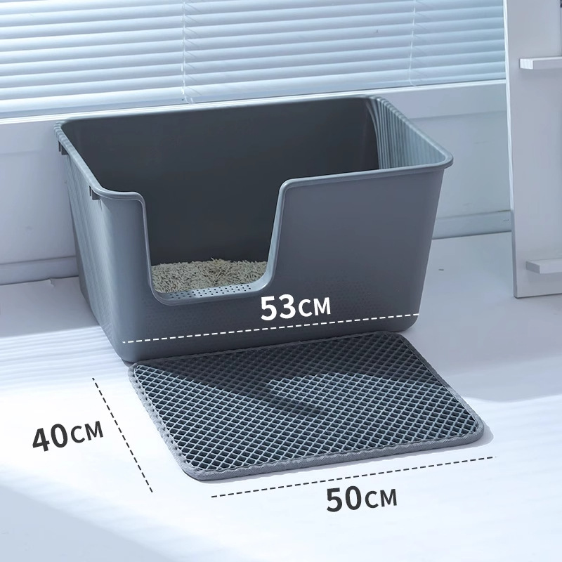 Alfombrilla de arena para gatos Filtro de doble capa anti-Out para gatos a prueba de salpicaduras Lavable gran control de arena gato alfombra de baño para gatos Cuenca