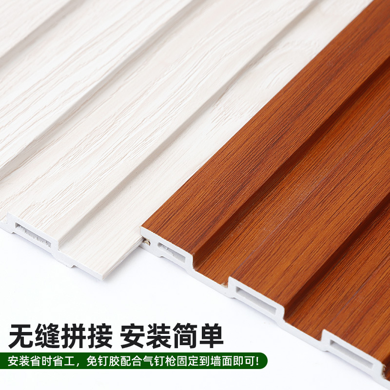 Panel de pared de madera plástica Panel de pared de TV Panel de fondo Techo Decoración Panel de pared de protección transfronterizo