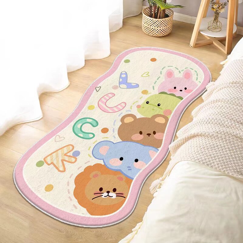 INS 스타일 침대 옆 카펫 침실 하트 두꺼운 침대 앞 바닥 매트 거실 발코니 베이 윈도우 매트 긴 스트립 풋 매트