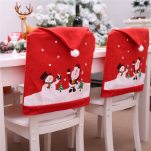 New Year 2022 Santa Claus Hat Chair Cover 2021 Christmas Dec