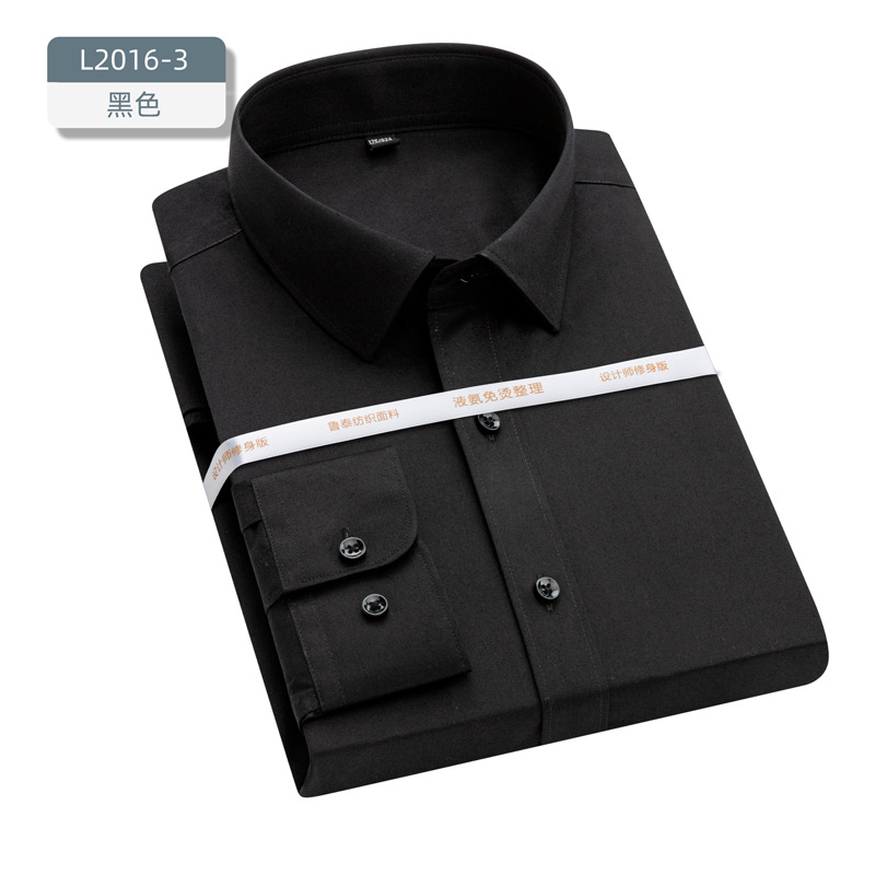 LOGO personalizado 60 algodón CVC amoniaco líquido camisa sin bordes hombre ropa de negocios inmobiliaria bancaria camisa de ropa de trabajo