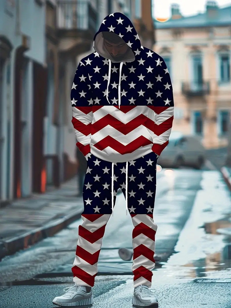 Traje de dos piezas con degradado de moda, pantalón de suéter con capucha suelto y cómodo de talla grande MC11-ML1