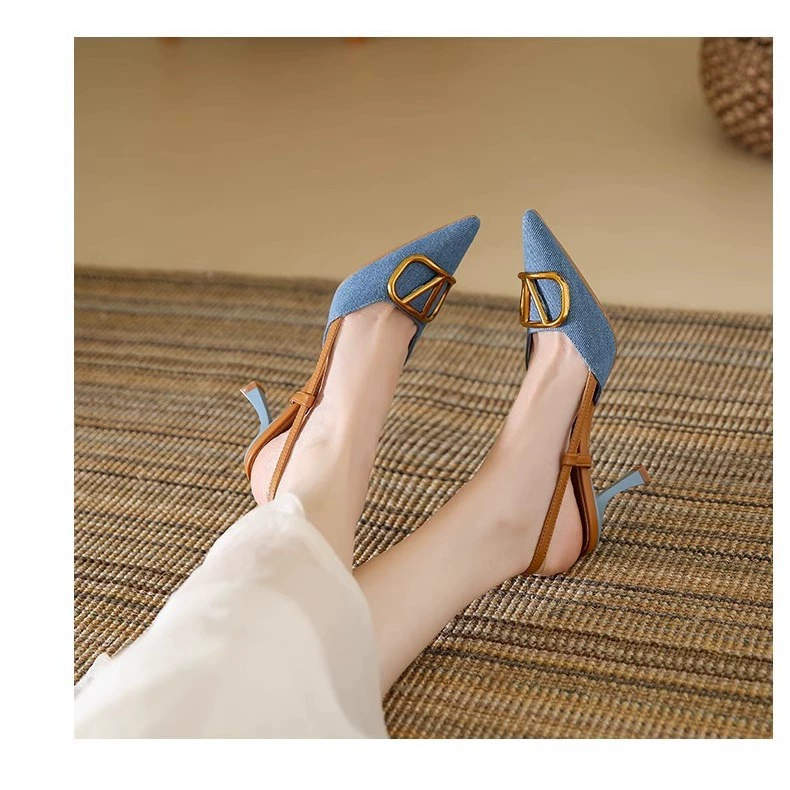 Туфли на высоком каблуке в стиле ретро 2023 новый французский легкий рот с заостренным каблуком