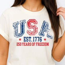 ���羳ŷ�롿Vintage Disssed USA Women T-Shirt EST 1776 250 Y