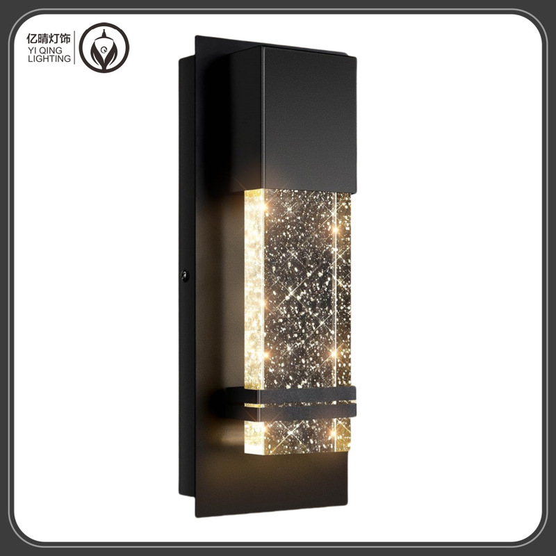 Outdoor Wall Lamp Light Fixtures With Crystal Glass, Waterproof Exterior Wall Light LED Wall Light, Porch Light Wall Mounted 10W