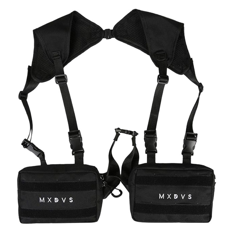 Men's and Women's ins Dark Functional Wearable Vest Bag Harajuku Military Style Functional Chest Bag Fashionable Tactical Backpack