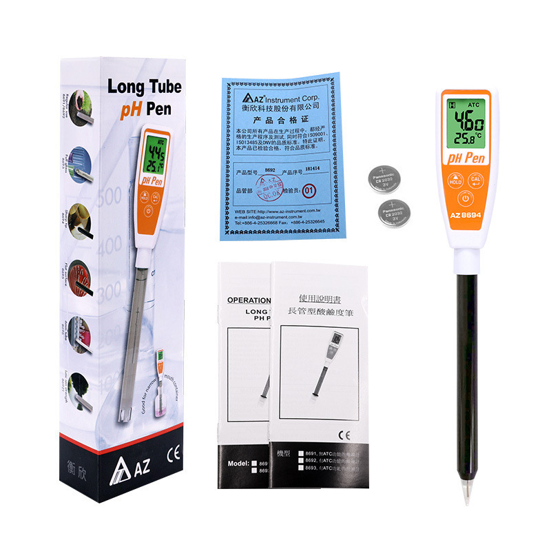 台湾衡欣AZ8694 笔式酸碱PH计 面团土壤酸碱度测试仪PH测试笔