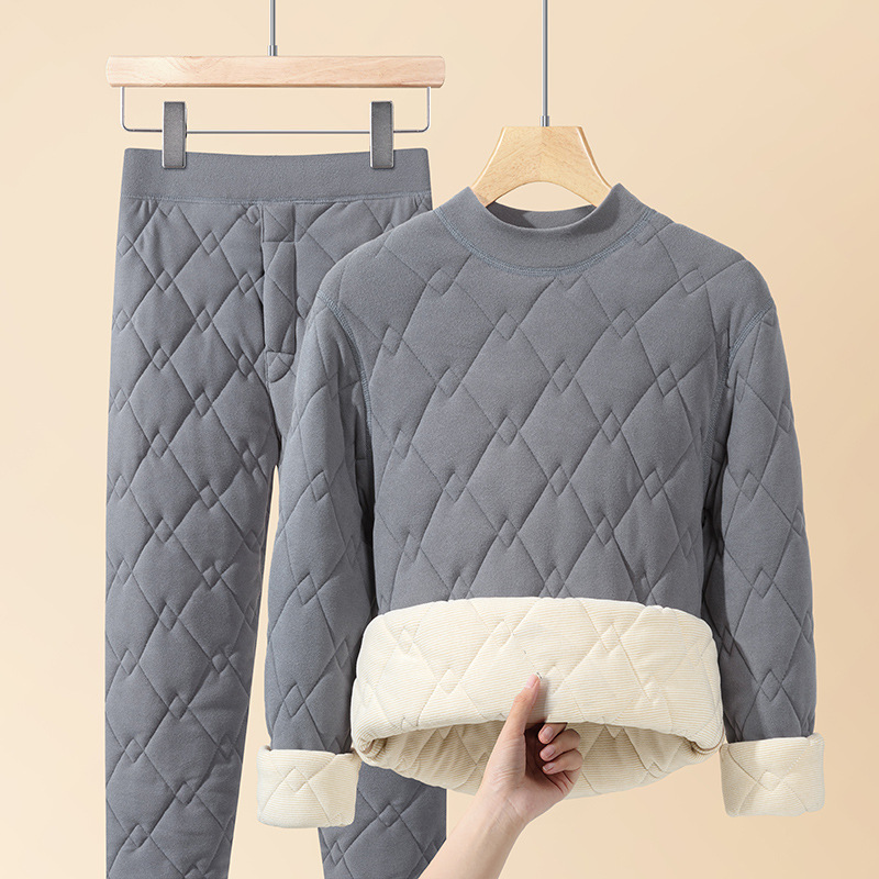 【Three-Layer Thickened Sheep Wool】Men's Thermal Underwear Set for Autumn and Winter, Fleece-Lined and Thickened for Cold Protection, Autumn Top and Pants 【Three-Layer Thickened Sheep Wool】Men's Thermal Underwear Set for Autumn and Winter, Fleece-Lined and Thickened for Cold Protection, Autumn Top and Pants