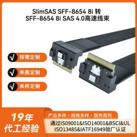 SlimSAS SFF-8654 4i 转 SFF-8654 4i SAS 4.0 计算机高速传输线