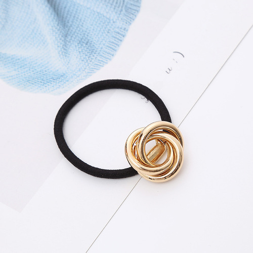 Korean-style minimalist elegant women's metal hair tie European and American style hair ribbon ponytail high elasticity headband knotting craft hair accessory wholesale