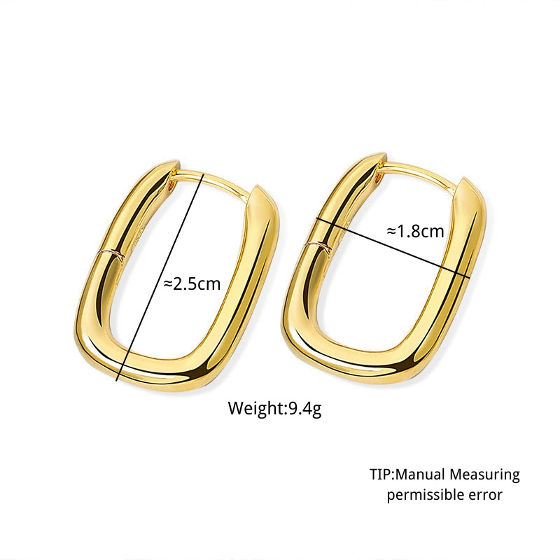 Earrings Geometric U-Shaped, European Style, Simple Elegant Design, Gold & Platinum Tones