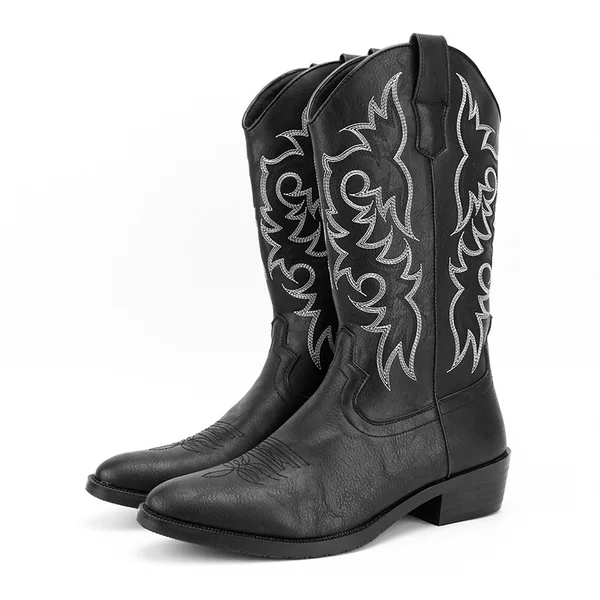 2023 Men's Embroidered Vintage High-height Multicolor Pointed Western Cowboy Boots