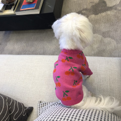 犬の猫の秋冬の保温の小さいさくらんぼのセーターのニットのマルジスの博美の雪納瑞のセーターの猫の服