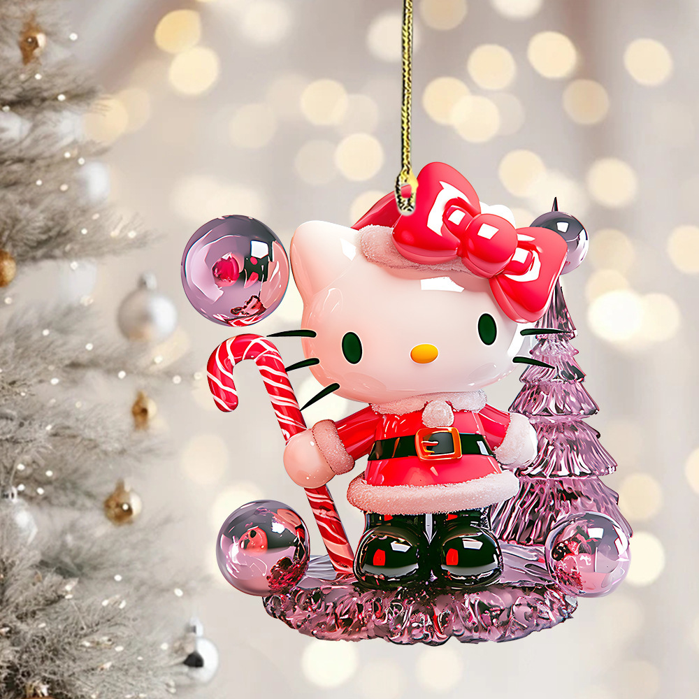 Nuevos dibujos animados lindos colgantes de mochila gatito rosa nuevos colgantes de llavero plano 2D de venta caliente joyería image 2