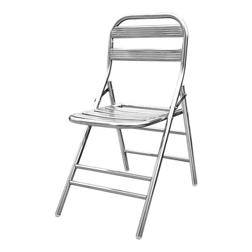 Stainless steel folding chair stool thickened outdoor conference backrest chair metal dining chair casual home industrial style