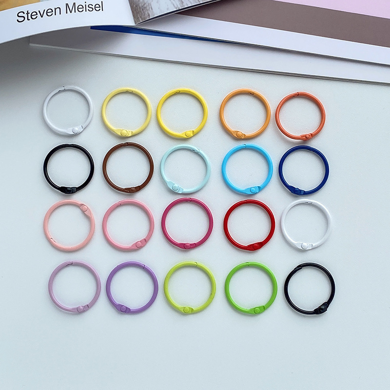 30mm colorful painted open ring keychain DIY accessory, candy-colored loose-leaf ring clasp 30mm colorful painted open ring keychain DIY accessory, candy-colored loose-leaf ring clasp