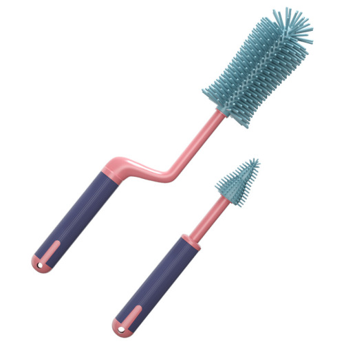 beedoll silicone bottle brush 360 degree rotating baby pacifier brush straw brush bottle cleaning 3-piece set