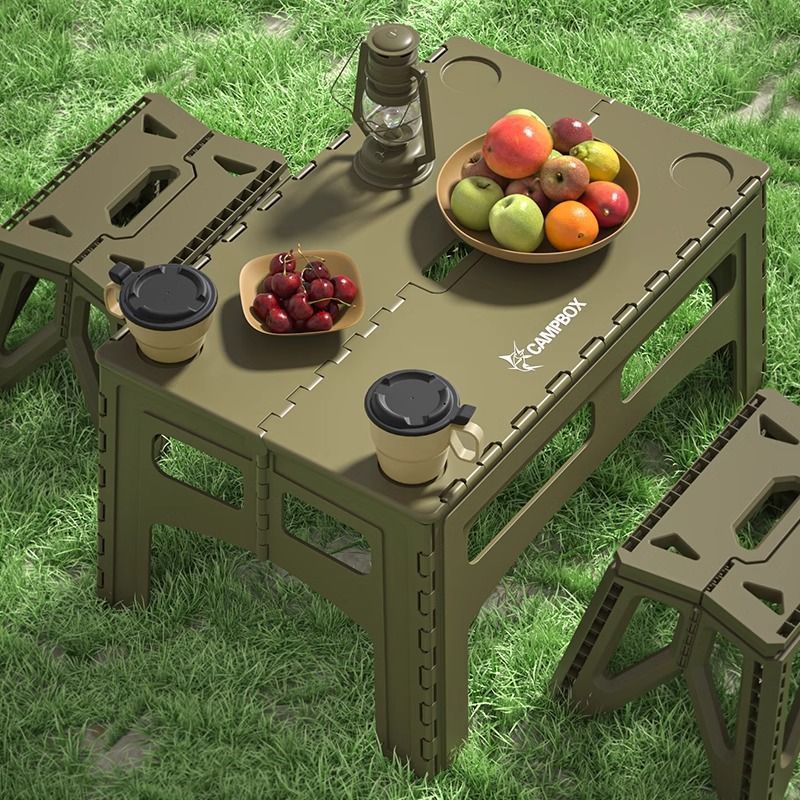 Outdoor Table and Chair Folding Balcony Garden Outdoor Leisure Folding Table Courtyard Table and Chair Foldable Portable Storage Home