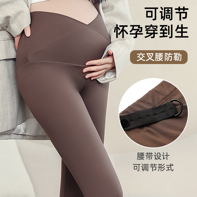 Maternity Leggings 2023 Outerwear Spring and Autumn Slim Barbie Pants Pregnant Shark Skin Yoga Pants