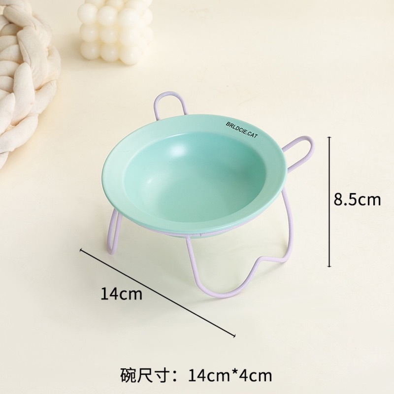 韓国正規品 BD UFO 猫セラミックペットボウルかわいい鉄フレーム首保護水ボウル高浅口ユニバーサル|undefined