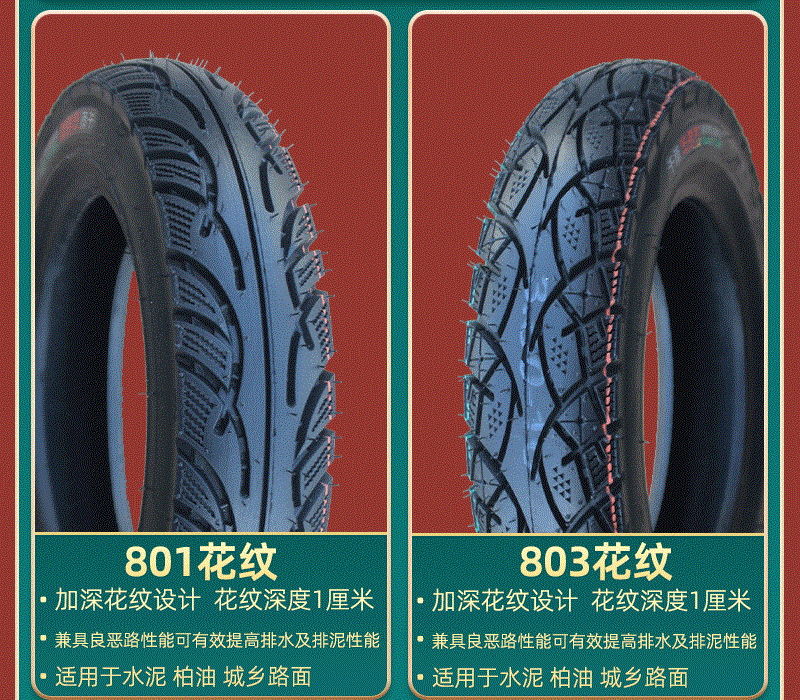 Suitable for Qianyu electric vehicles 3.00-0, other vacuum tires 3.50-0, motorcycle tires 300/350-0, etc