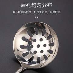 Stainless steel soup ladle with square handle, thickened long hook, large, medium, and small sizes, for home and restaurant use