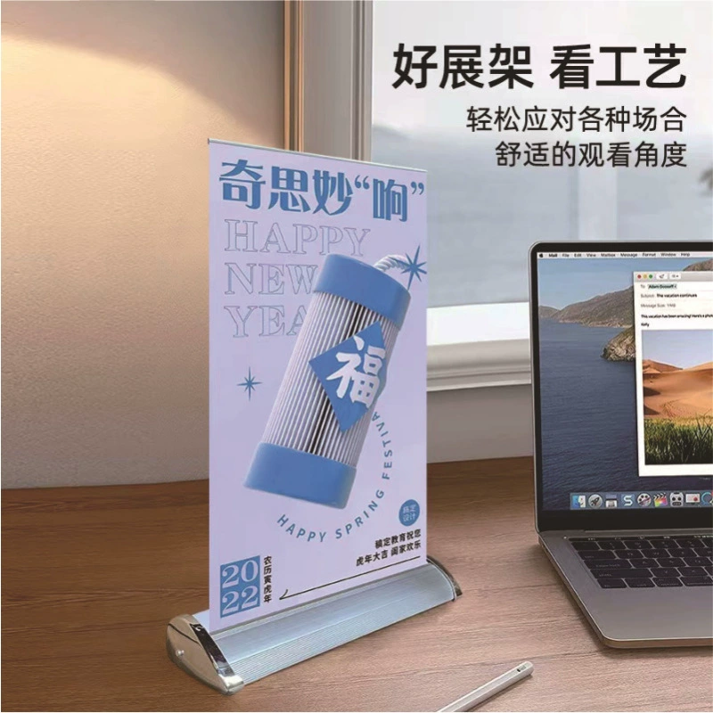 Custom aluminum alloy A3 vertical display stand for outdoor use, A4 advertising stand, tabletop pull-up banner display stand, custom-made