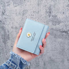 2021 New Women's Wallet Korean-style Dandelion Short Mini Tri-fold Handmade Money Clip Multi-card Holder Card Case Zero Wallet