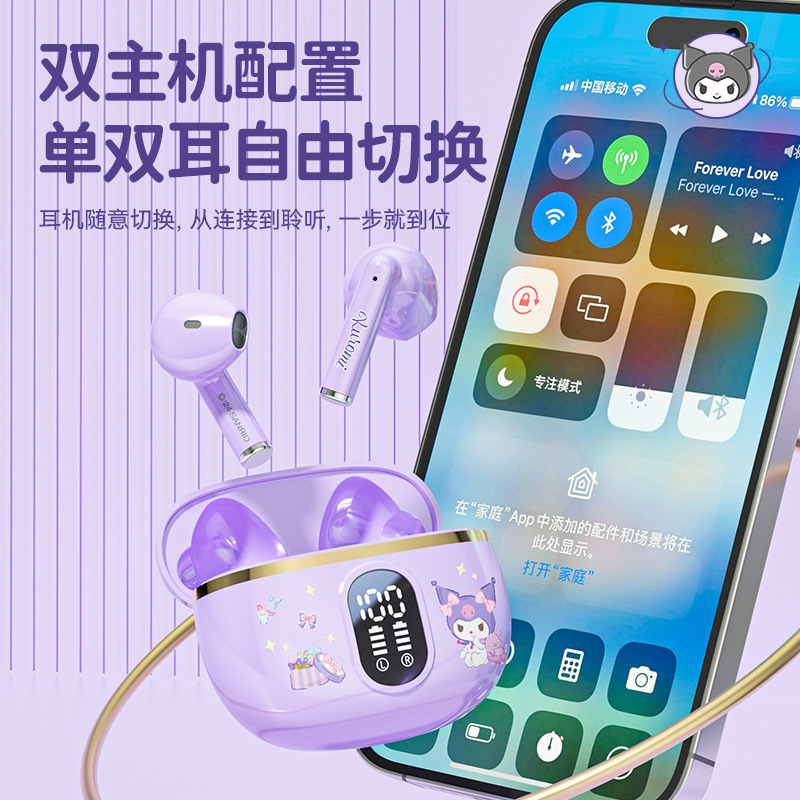 サンリオ/Sanrio Bluetooth ヘッドセット超長バッテリー寿命ワイヤレスセミインイヤーノイズリダクション高品質漫画ヘッドセット|undefined